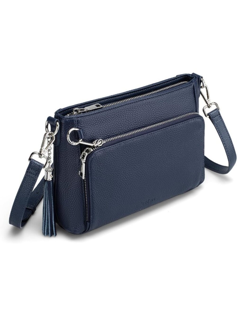Genuine Leather Anti-Theft Crossbody Bag for Women with Built-In Wallet